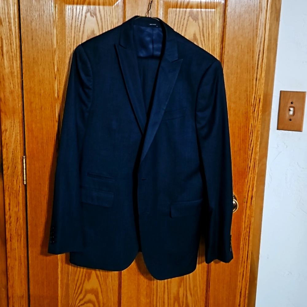Mens Blue Pinstriped Suit